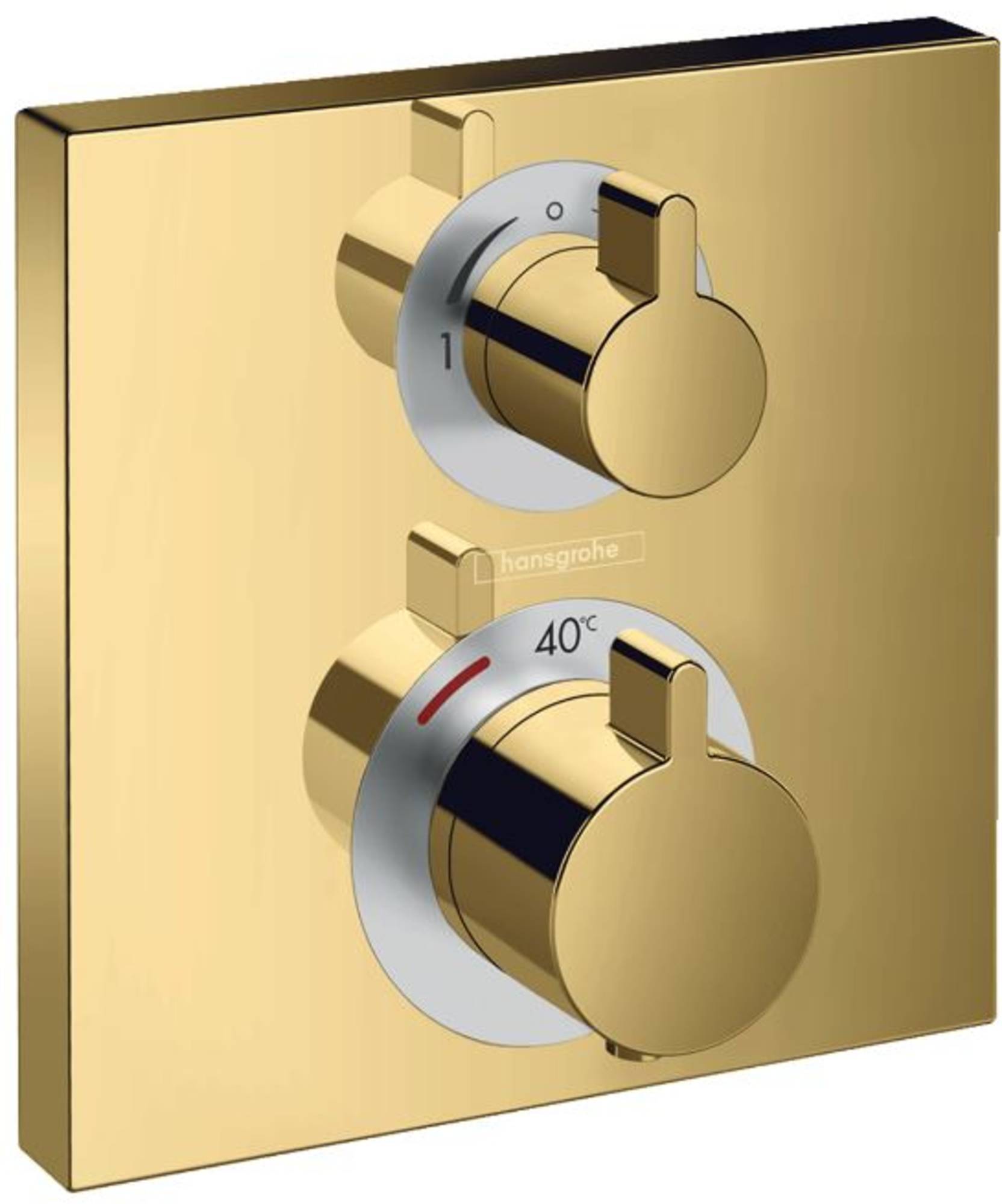 Hansgrohe Ecostat Square Thermostaat Afbouwdeel voor 2 Functies Polished Gold Optic