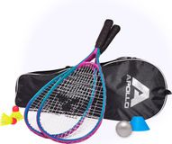 Apollo Badmintonset | Badmintonracket in Verschillende Kleuren | Shuttlecock Spelen | Badmintontas met Badmintonshuttles en Badmintonracket | Set voor Squashracket | Badmintonset voor Kinderen