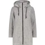 CMP Parka met capuchon van nepbont in technische gemêleerde fleece vrouw