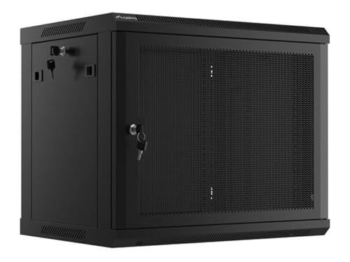 Lanberg Rackkast 19" wandmontage 9u/600x450 met geperforeerde deur zwart