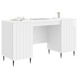vidaXL Bureau met plank Hoogglans Wit 142,5 x 50 x 75 cm Bewerkt hout