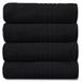 GC GAVENO CAVAILIA Extra groot badlaken - Egyptische katoenen handdoeken Jumbo badlaken - 4-pack waterabsorberende en sneldrogende handdoekenset, zwart