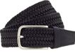 Vanzetti Leren Riem Braided Men's Belt 35 mm W90 Black Zwart