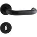 HOPPE 12163685 Paris Door Handle Set on Rosette BB, 37-42 mm, Matte Black Stainless Steel