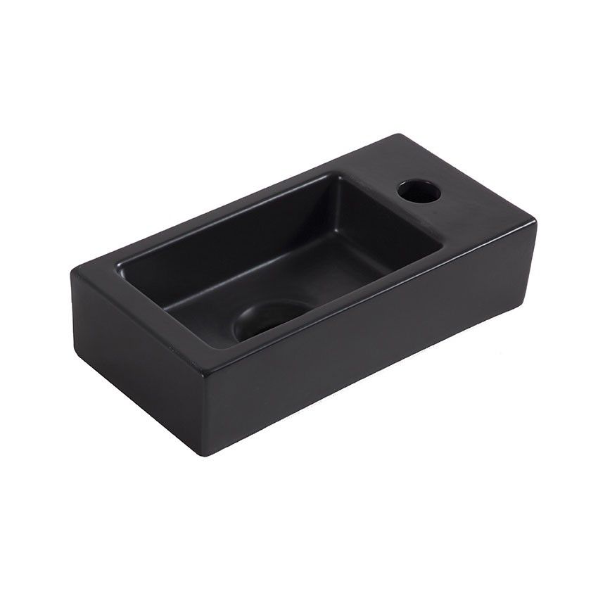 Wiesbaden Mini-Rhea Rechts Fontein 36x18x9 cm Zwart Mat