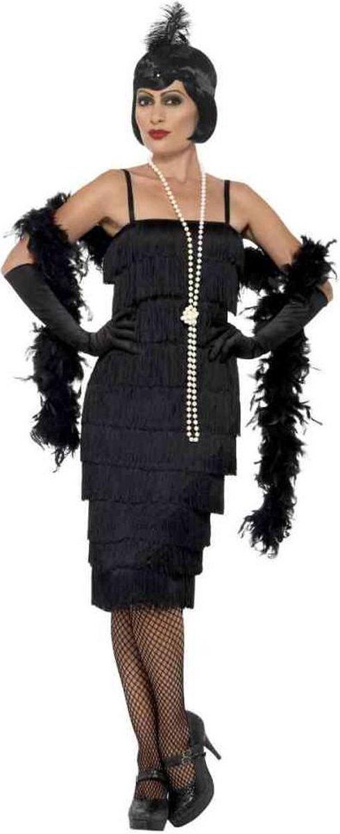 Smiffys Flapper Kostuum Zwart - L - Polyester
