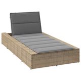 vidaXL Ligbed met zwevend kussen, polyrotan, beige