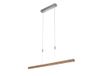 Fischer & Honsel Hanglamp Straburg 1x LED 24,0 Watt, nikkelkleurig, hout natuur - beukenlook 3 standen CCT, in hoogte verstelbaar, traploos dimbaar, 60283, 120 x 6 x 150 cm (l x b x h)