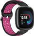 By Qubix - Sportband voor Fitbit Versa 3 & 4 / Sense 1 & 2 - Large - Zwart + Roze