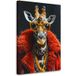 Tableau Moderne Girafe Avec Lunettes Jaunes Et Manteau De Fourrure Rouge, 80x120
