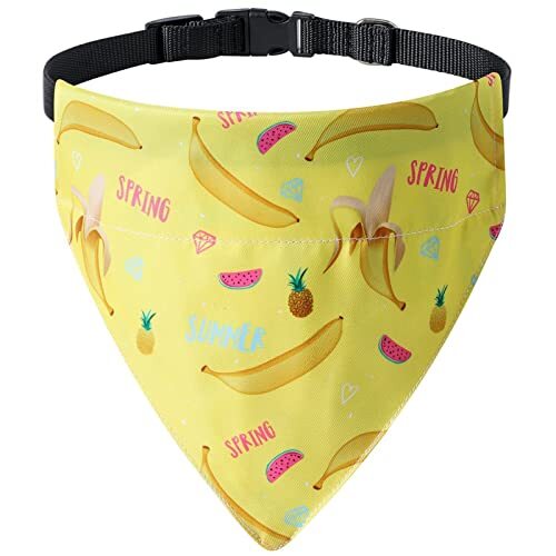 Yokawe Hond Bandana Niet-plakkerig Haar Comfortabele Kat Hond Bandana Zomer Pet Bib Collar compatibel met All Seasons Licht Geel S