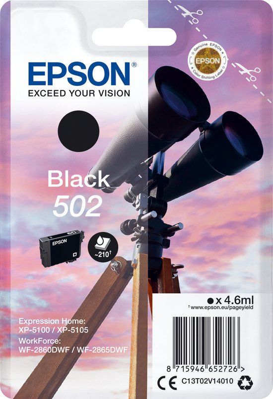 Epson 502 Black Ink Cartridge - Original