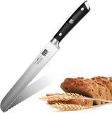 SHAN ZU Broodmes, 8-inch Gekarteld Broodsnijmes Met Duits Roestvrij Staal, Ultrascherp Broodsnijmachine Keukenmes Met Pakkhouten Handvat Voor Brood, Cake Snijden