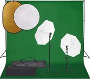 vidaXL Fotostudioset met verlichtingsset, achtergrond en reflector