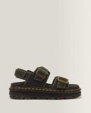 Dr. Martens Sandales Zebzag en Cuir Crazy Horse Vert, Taille: 38