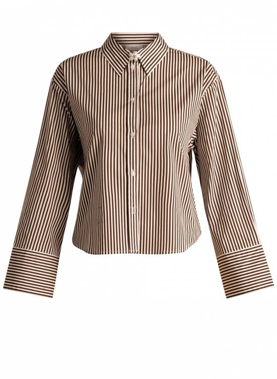 YEST Sona Tops - Mocca Brown/Off Whit - maat 46