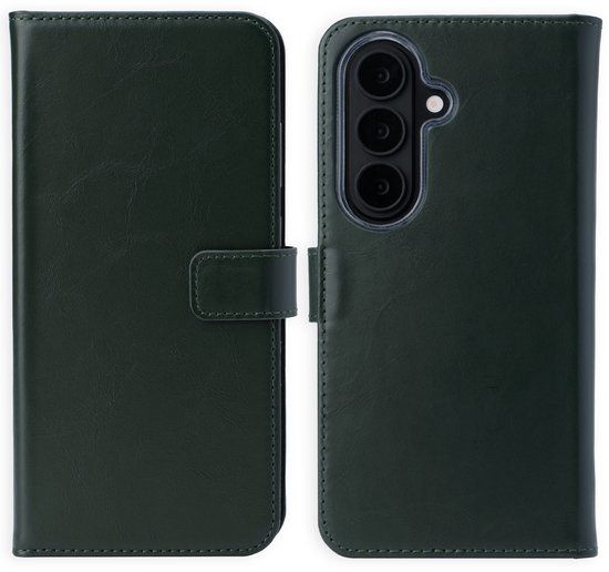 Selencia Echt Leren Bookcase voor de Samsung Galaxy S26 - Groen