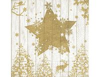 Kerstmis lunchservetten "Winter print goud" - 33 x 33 cm