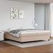 Maison Exclusive Lit à lattes avec sommier intégré, matelas couleur cappuccino, dimensions 200x200 cm, revêtement en similicuir
