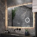 Mirlux Badkamerspiegel met LED Verlichting & Verwarming – Rechthoekige Wandspiegel – Anti Condens Douchespiegel - 120x80CM