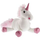 Merkloos Pluche witte/roze eenhoorn knuffel 38 cm speelgoed