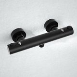 Görbach Thermostatische Douchekraan met 38 °C veiligheidsknop, Thermostatische Douche Mixer Wandmontage Douche Mengkraan Anti Verbranding Tap, Bad Douche Mixer Tap Zwart