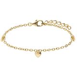 Lucardi Kinder Zilveren goldplated armband hartjes - Armband - 925 Zilver - Goudkleurig - 20 cm