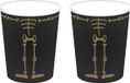 Haza Halloween/horror skelet bekers - 16x - noir - papier - 250 ml
