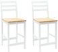 vidaXL Eetkamerstoelen, 2 stuks, massief rubberhout, wit