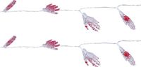 Fiestas Guirca Halloween deco LED verlichting/lampjes skelet hand - 2x - op batterijen - 115 cm - griezel uitstraling