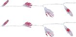 Fiestas Guirca Halloween deco LED verlichting/lampjes skelet hand - 2x - op batterijen - 115 cm - griezel uitstraling