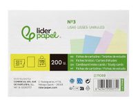 Liderpapel Indexkaart om te leren, glad gekleurd karton, 170 g/m², 100 x 150 mm, verpakking van 200 stuks.