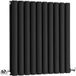 Hudson Reed - Vitality – Radiateur design horizontal – Noir – 63,5 x 59 cm double rang