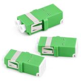 1aTTack.de 3x glasvezel keystone-connectoren OS1 / OS2 (APC) LC duplex female naar LC duplex female singlemode groen