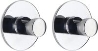 Tendance Plakhaakje rond - 2x stuks - Diameter 4 cm - Zelfklevende ophang haakjes - zink - zilver - keuken/badkamer haken
