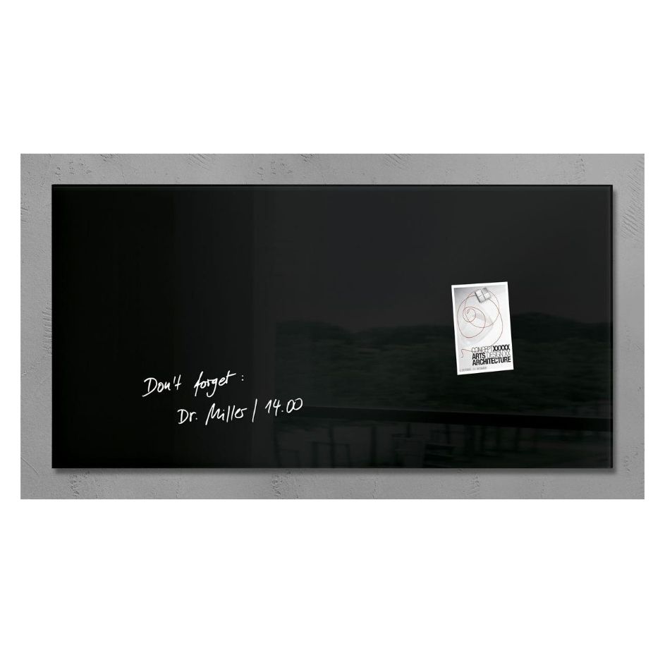 Sigel artverum - Magnetisch bord - Zwart - 91 x 46 cm