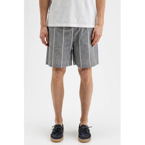 Butcher of Blue regular fit gestreepte casual short - alaska blauw