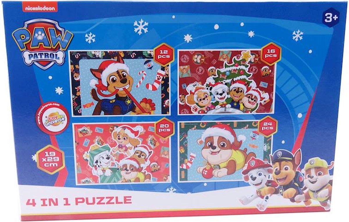 PAW Patrol Set van 2 dozen - - Puzzel - 4 in 1 puzzle - 12+16+20+24 stukjes