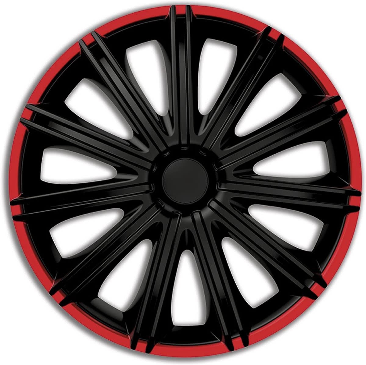 AutoStyle Wieldoppenset Nero R 16 inch Black/Red