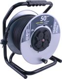 Q-Link Kabelhaspel - Prof - Randaarde - 3 x 1.5 mm² - 50 m - Zwart