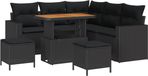 vidaXL Banc de jardin noir poly rotin