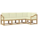 vidaXL - Buiten - bank - set - 5 - st - Wit - en - crèmekleurig