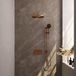 Brauer Copper Carving Thermostatische Regendoucheset Inbouw - Hoofddouche 30 cm - Gebogen Wandarm - Met Drukknoppen - Handdouche 3 Standen - Doucheslang - Geintegreerde Glijstang