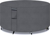 Merkloos Loungesethoes - Tuinsethoes - Beschermhoes - Tafelkleed - voor Buiten Ronde Tuinmeubelen - met Ventilatieopening - Zwaar Belastbare - Geschikt voor Tuinstoel en Tafel - Waterdicht - Winddicht - Weersbestendig - 600D Oxford-stof - 300x90cm - Grijs