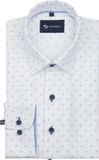 Suitable Overhemd Oxford Print Wit - Maat 38 - Heren