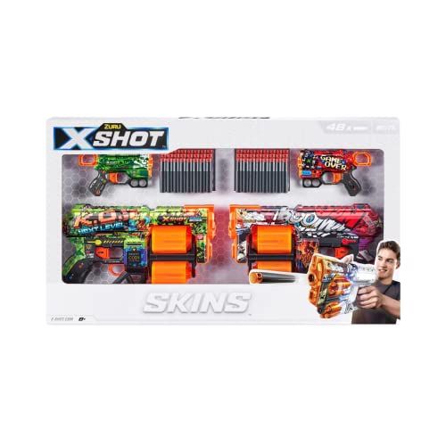 XShot X-Shot SKINS MIX Combo 2 Pack DREAD + MENACE (48 Darts) - ZURU