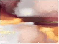 Poster de jardin - Peinture abstraite pastel or paillettes - 160x120 cm