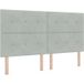 Prolenta Maison Exclusive - Lit boxspring à LED avec tête de lit, gris clair, 180 x 200 cm, velours