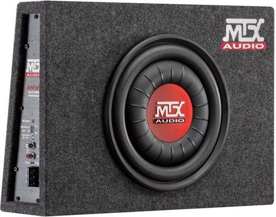 MTX RTF10P Subwoofer met kist 25 cm 200 W Grijs, Rood, Zwart