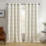 Elrene Geometrische kamer verduistering venster gordijn paneel, linnen, goudgeel, 132 cm B x 213 cm L (Pack van 1)